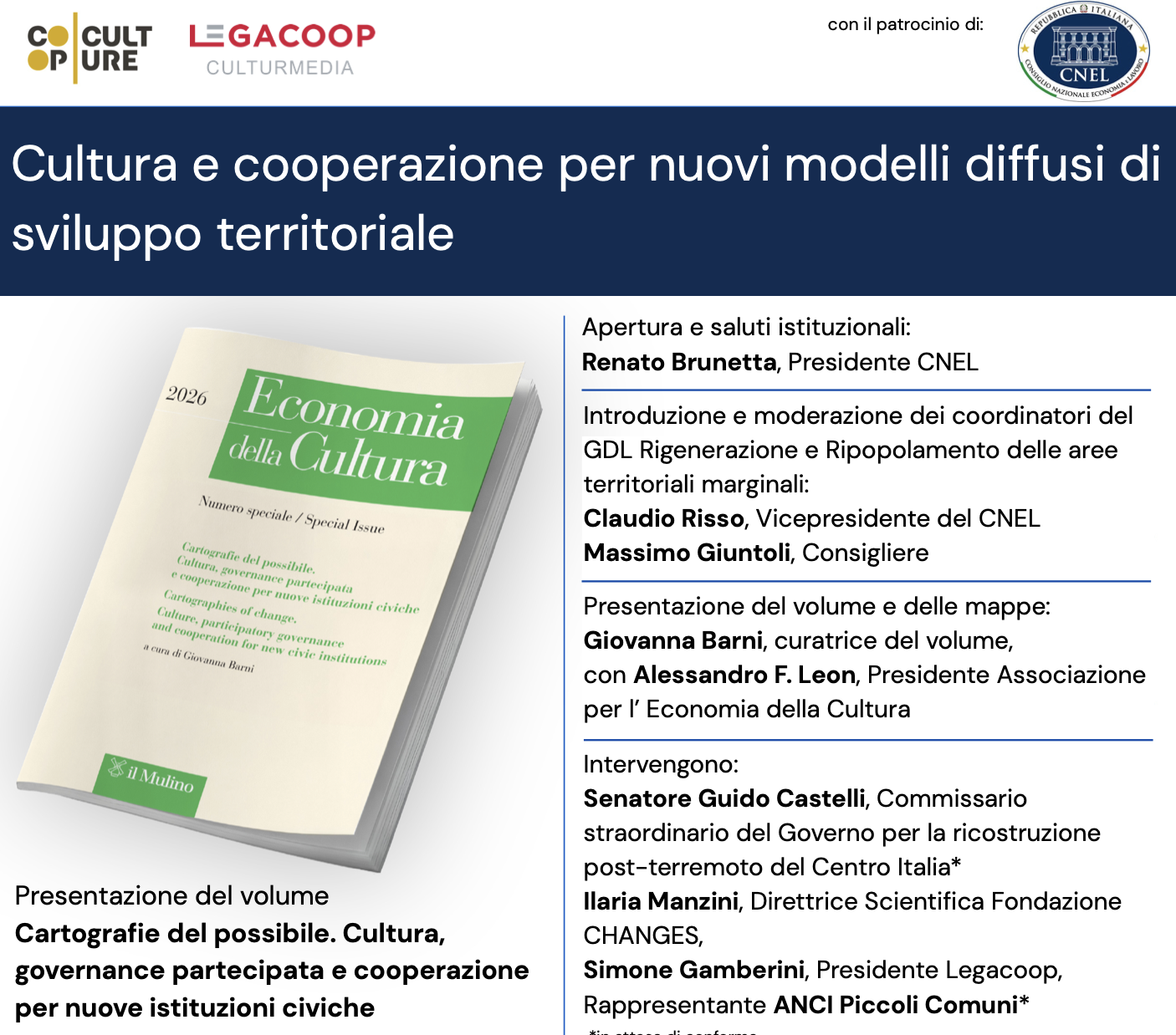 Cultura e cooperazione per nuovi modelli diffusi di sviluppo territoriale